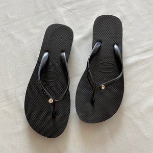 Havaianas Wedge Swarovski Crystal Flip Flop